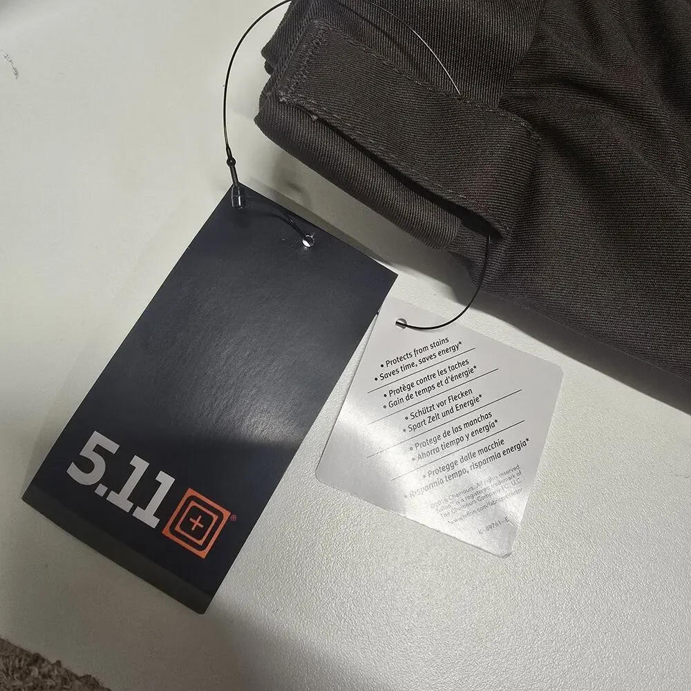 5.11 Tactical B-Class PDU Twill Pant Size 48 Unhemmed Teflon NWT 74326 Brown
